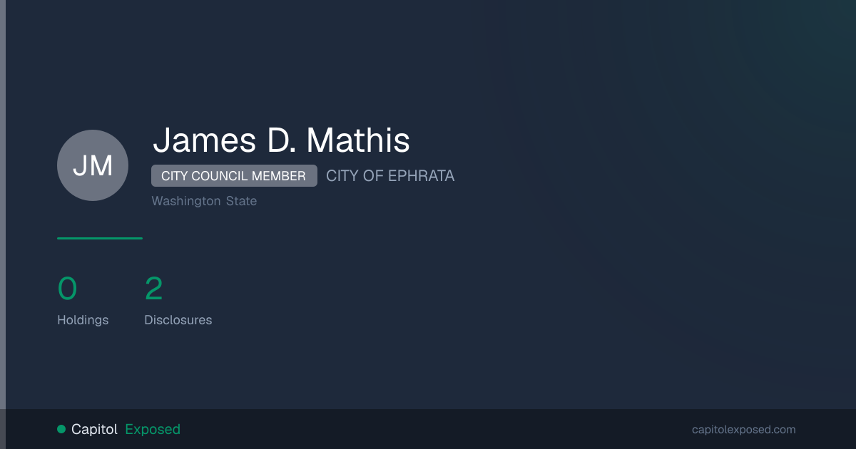 JAMES D. MATHIS, CITY COUNCIL MEMBER | CapitolExposed