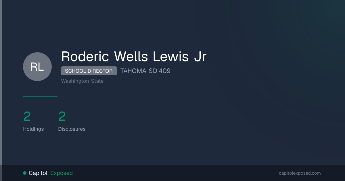 Roderic Wells Lewis Jr, SCHOOL DIRECTOR | CapitolExposed